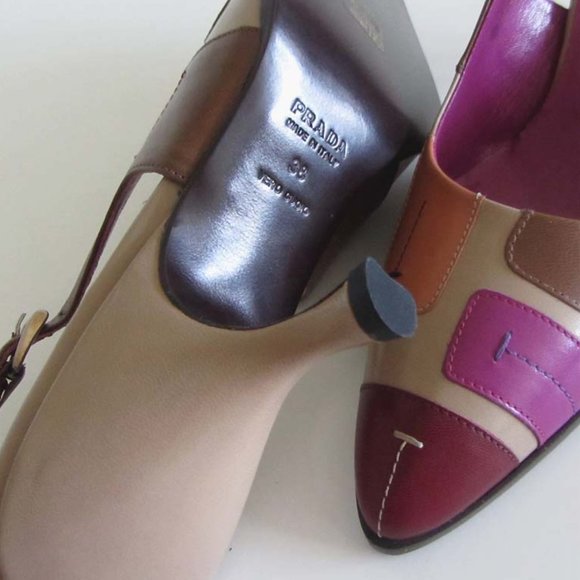 new PRADA patchwork design slingback pumps 38 8 US - Picture 6 of 8